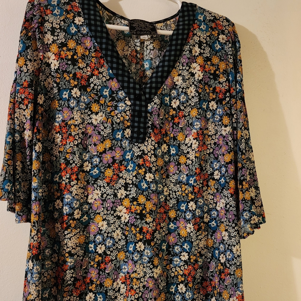 Johnny Was Floral Midi Dress